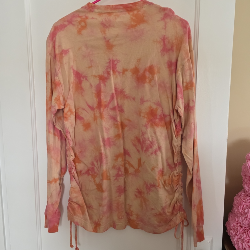 PINK Victoria's Secret Orange and Pink Tie-Dye Long Sleeve Tee - Picture 4 of 4